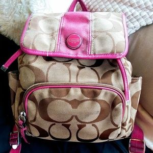 Coach signature stripe backpack